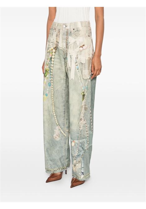 loose fit jeans 1981 unisex white and green ACNE STUDIOS | CK0134AET
